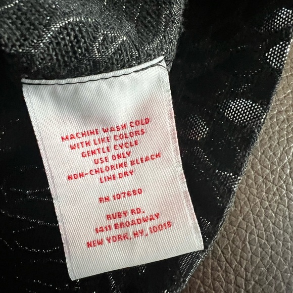 Ruby Rd. Women’s Blazer/jkt Size 12 Black/silver 3/4 Sleeve Full Zip Shimmer - Picture 6 of 6